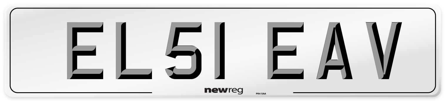 EL51 EAV Number Plate from New Reg